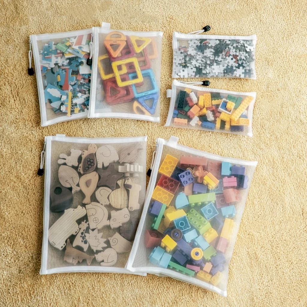 Sacs filet zippé étanches rangement pêche 1-30 pièces - Pochettes aérées pour appâts accessoires humides