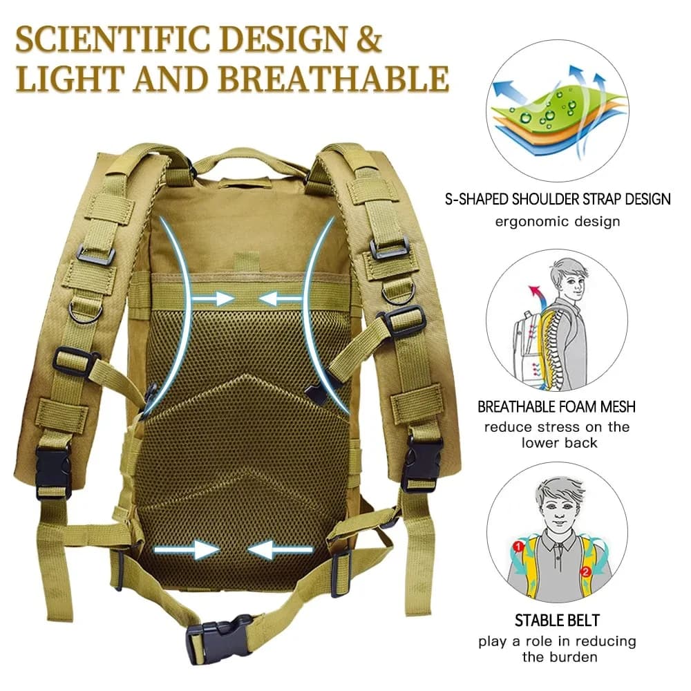 Sac à dos tactique classique camouflage 3P - Randonnée chasse pêche sport voyage extérieur nylon résistant