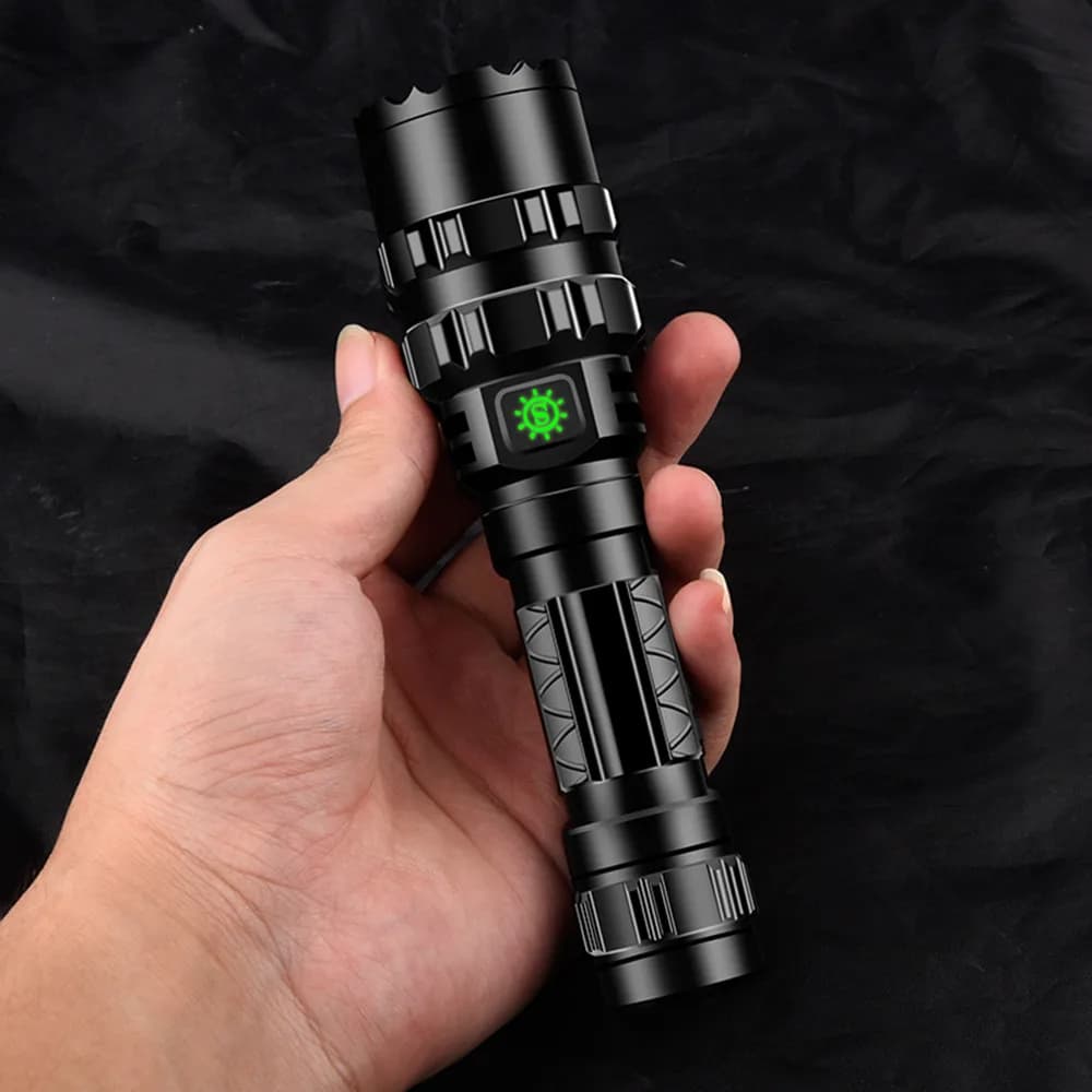 Lampe torche tactique LED rechargeable étanche pour reconnaissance nocturne et pêche