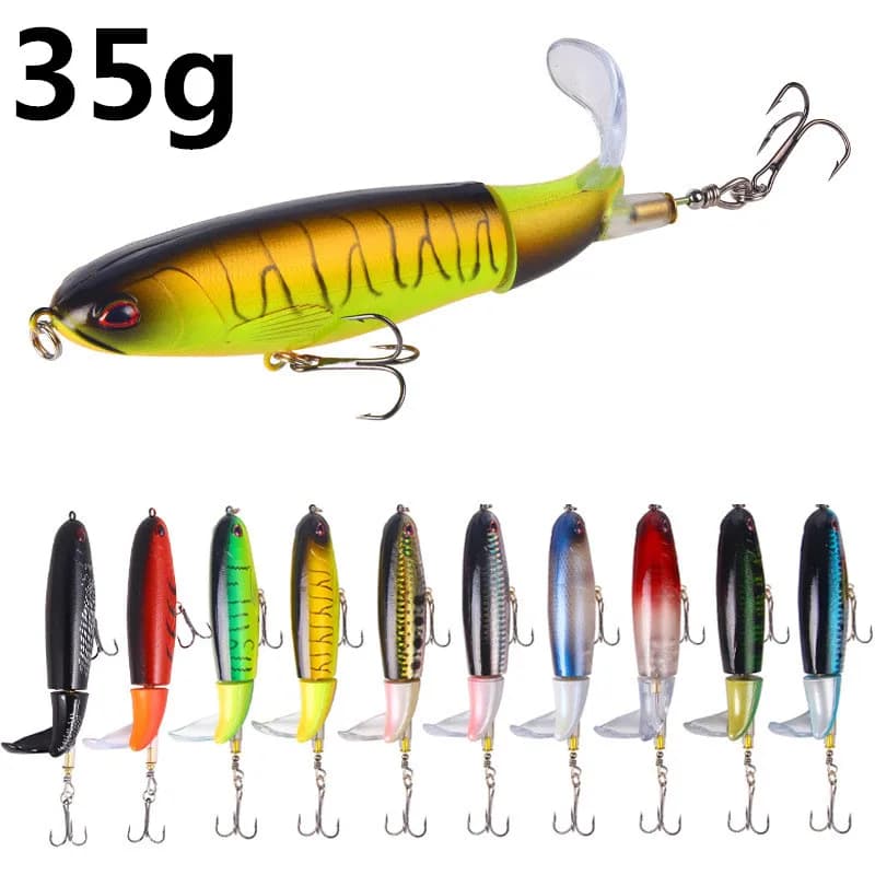 Leurre dur crank bait 13g-35g avec queue rotative - Appât artificiel oscillant pour pêche sportive