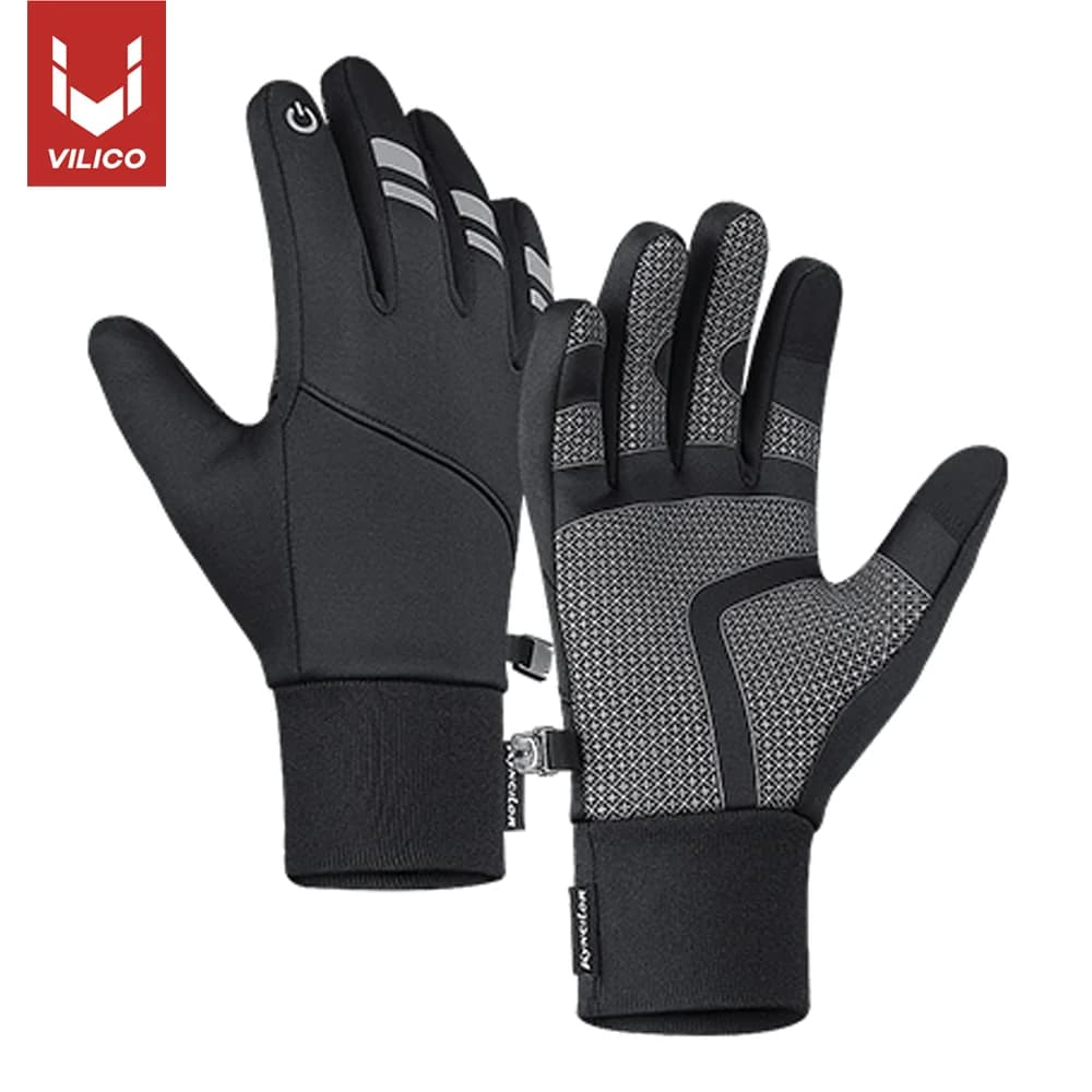 Gants cycliste homme automne hiver - Antichoc, antidérapants, coupe-vent et chauds - Compatibles écrans tactiles