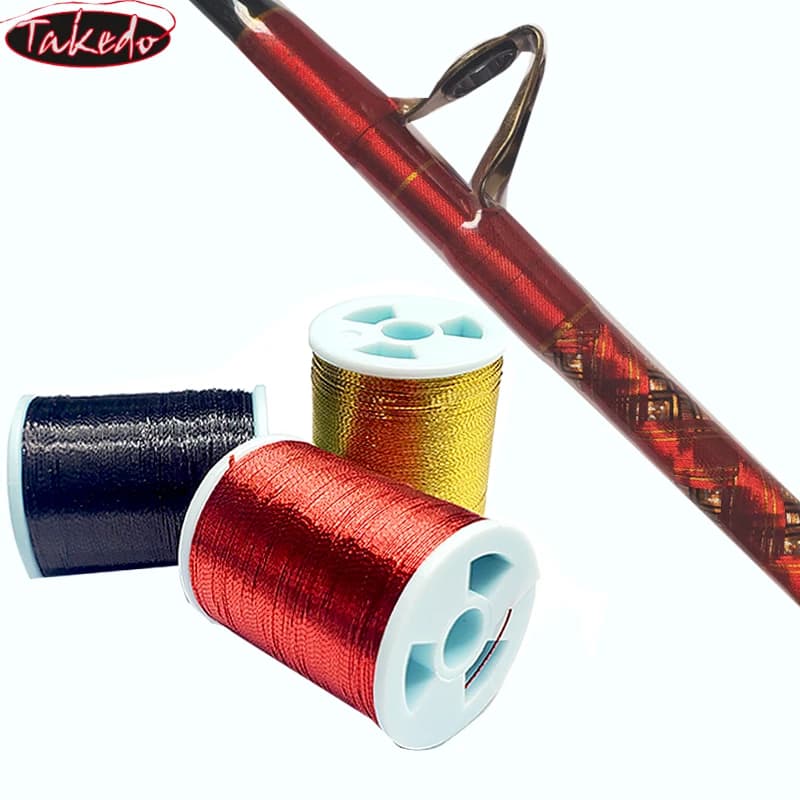 TAKEDO 15 couleurs fil guide canne 0.28-0.3mm - Fil NCP 100 yards pour réparation et décoration de cannes à pêche
