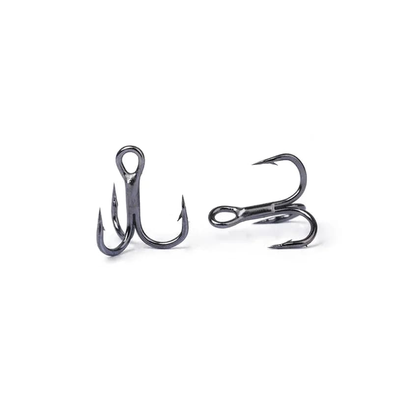Hameçons triple ronds Outkit 10 pièces - Ultra-affûtés 3x renforcés acier carbone anti-rouille tailles 10-18#