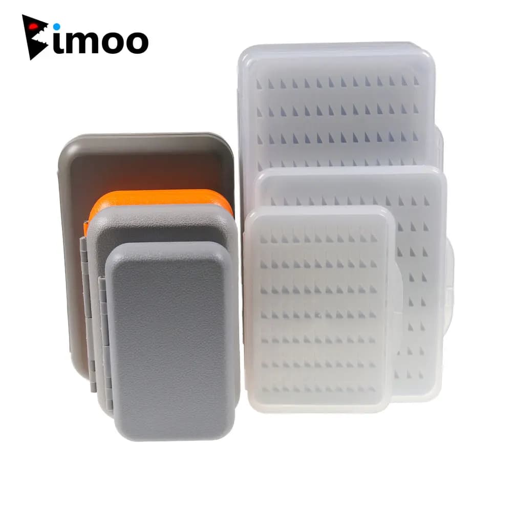 Boîte à mouches de pêche transparente Bimoo ultra fine rangement nymphes midges leurres appâts truite