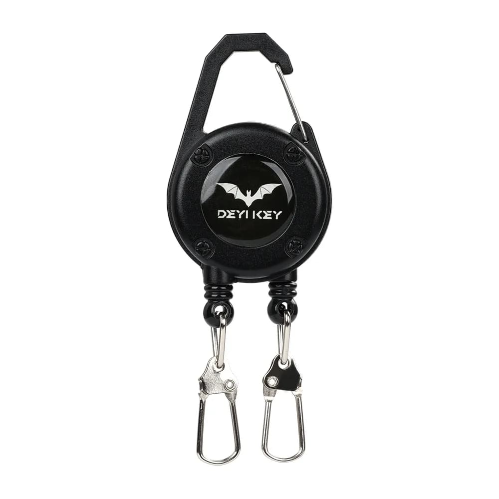Boucle double pêche à clip télescopique, mousqueton porte-badge et porte-clés facile à tirer