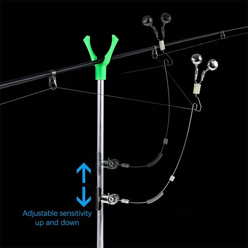 Clochette d'alarme de touche en acier inoxydable anti-corrosion pour pêche carpe et carnassiers
