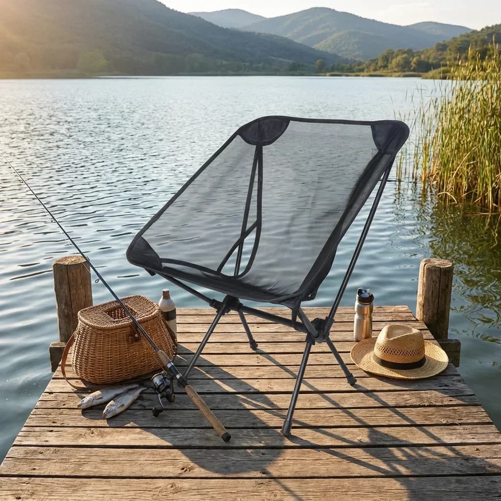 Fauteuil de pêche Moon Chair en aluminium 7075, respirant et anti-enfoncement pour camping extérieur