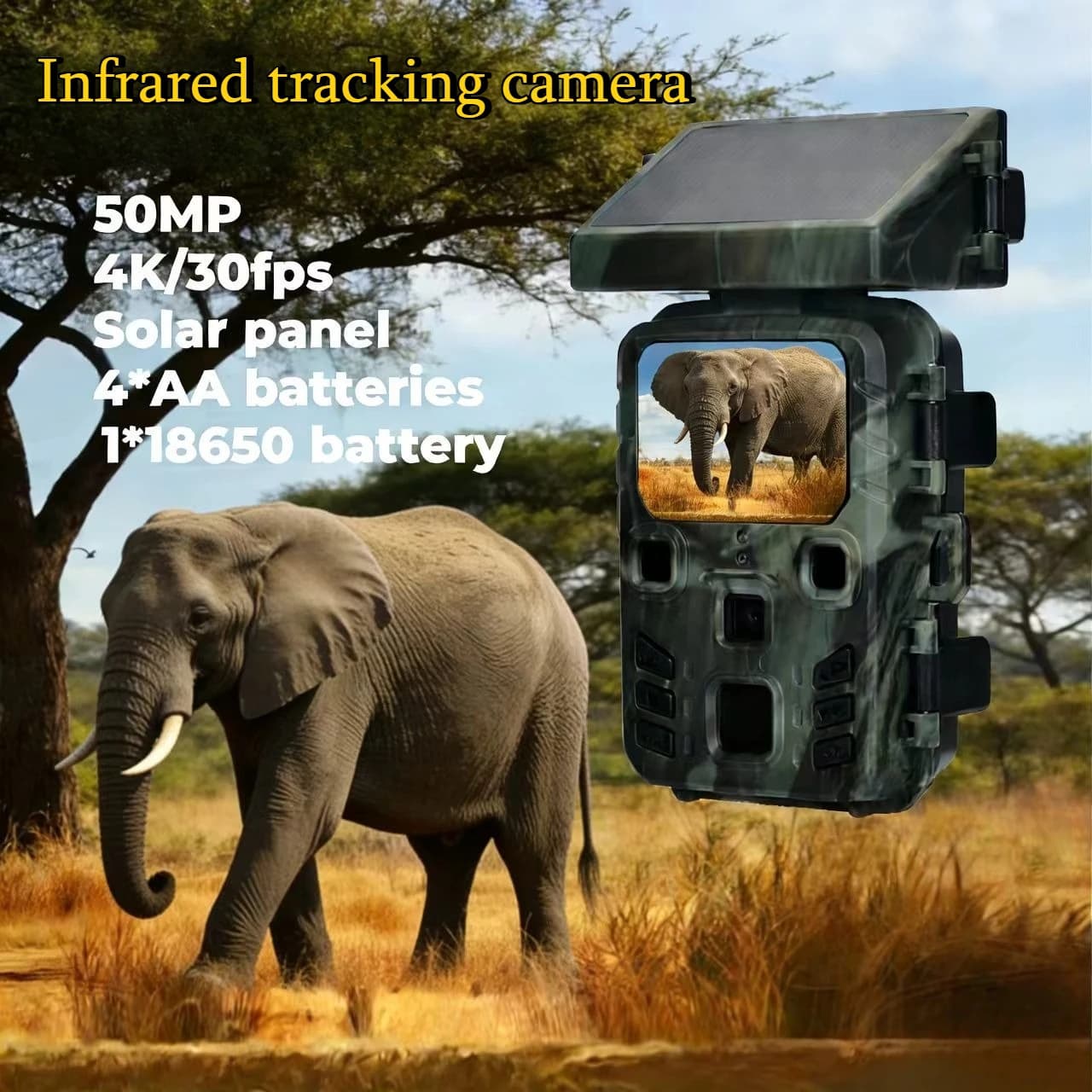 Mini caméra solaire 50MP 4K 4G - Observation infrarouge wildlife compacte pour pêche