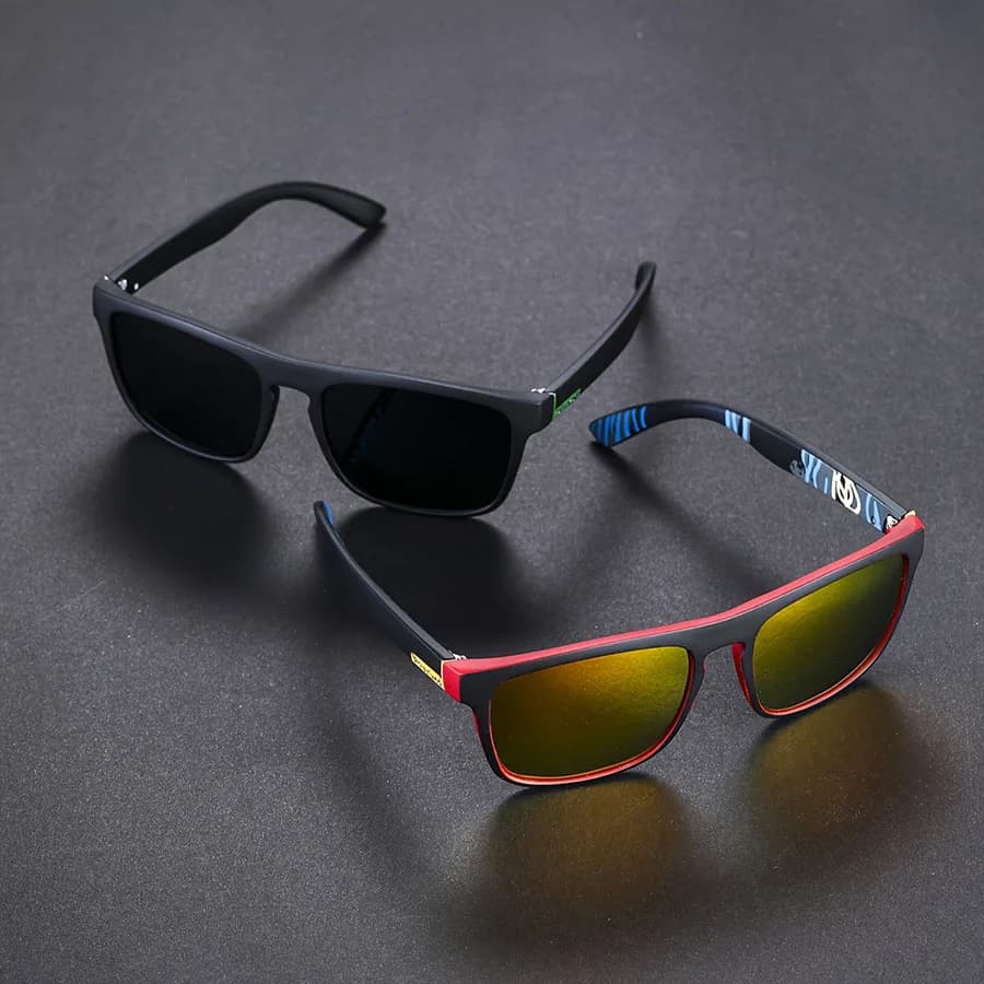 Lunettes de soleil polarisées carrées anti-éblouissement pêche conduite voyage vacances été 2 pièces