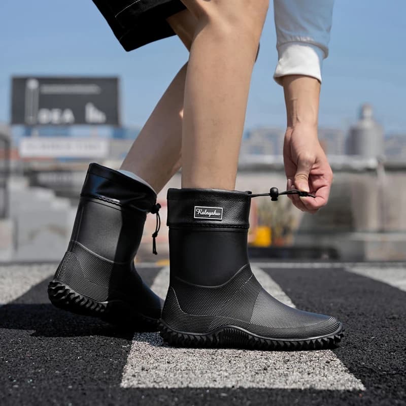 Bottes de pluie courtes homme femme imperméables légères antidérapantes plage commuting unisexe