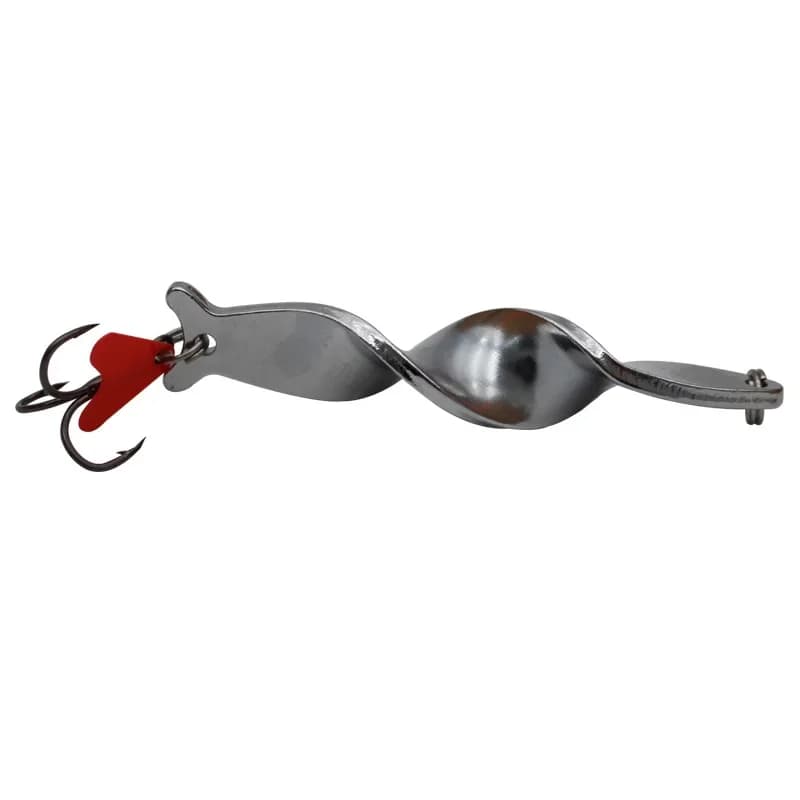Leurre métallique spiralé 7g à 28g pour pêche au lancer et trolling - appât rotatif séquins rouge cœur