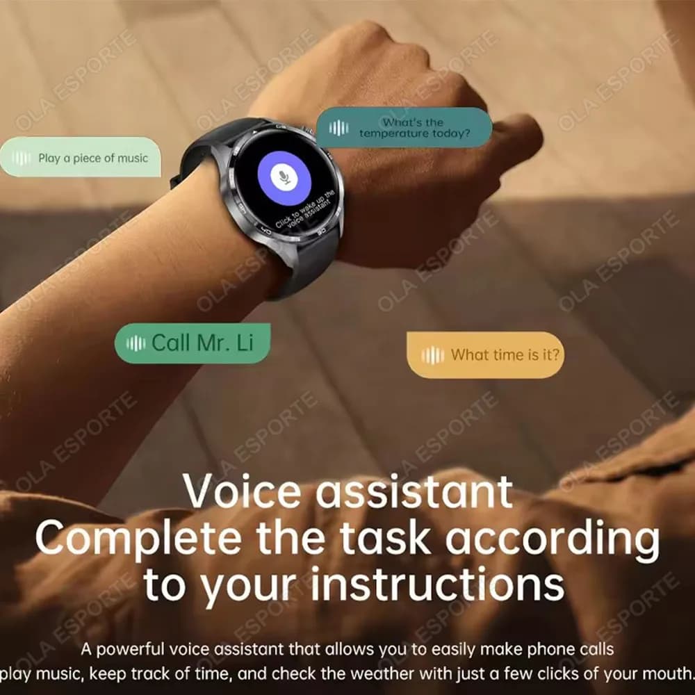 Smartwatch Homme Android iOS 2025 - Écran AMOLED HD, GPS Trajectoire, Appels Bluetooth, Étanche