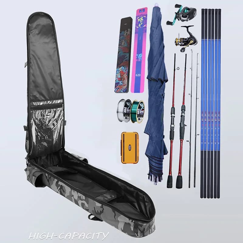 Sac à dos pêche tactique XA204G étanche - Grand rangement équipement pêche avec compartiments organisés