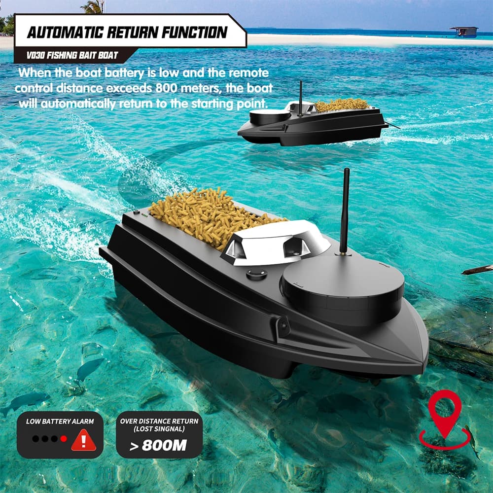 Bateau amorceur carpe GPS LOKEEVAN V030 RC grande capacité, 9 zones de pêche, sondeur et traîne rapide 12V