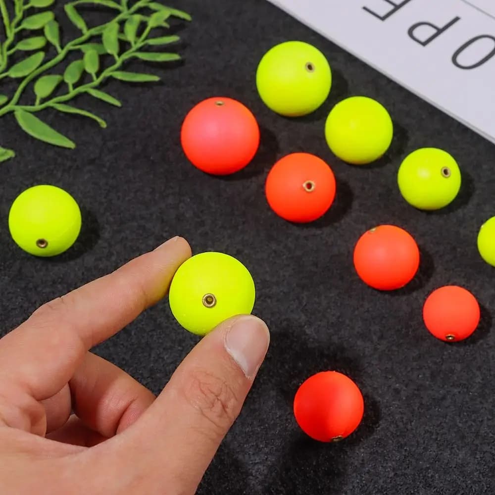 10 boules flottantes 20-30mm avec anneau cuivre pour pêche eau douce et mer - accessoires pêche