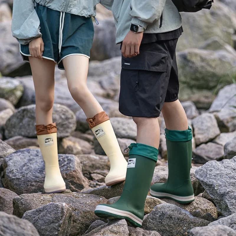 Bottes caoutchouc couple pêche jardin travail imperméables unisexes galoches pluie