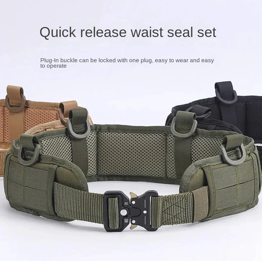Ceinture tactique nylon MOLLE avec boucle métal - Équipement outdoor chasse pêche