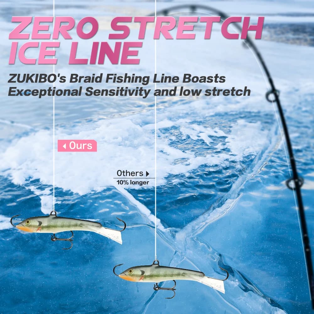 Ligne de Pêche Superline ZUKIBO Fused Micro Ice Crystal, Translucide et Souple, Faible Mémoire, Diamètre 0.05mm à 0.235mm