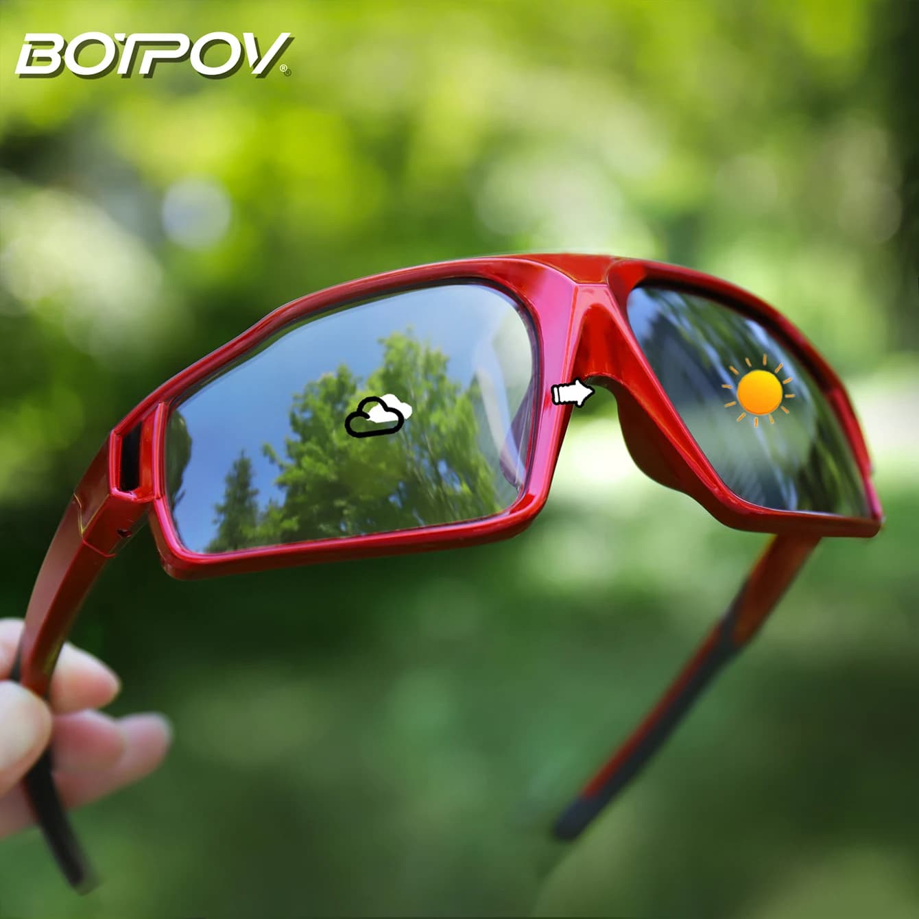 Lunettes de soleil photochromiques VTT vélo pêche - UV400 - Course randonnée conduite homme femme
