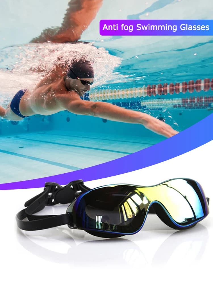 Lunettes de natation électroplaquées ajustables plongée étanches unisexe pour femmes hommes enfants ados