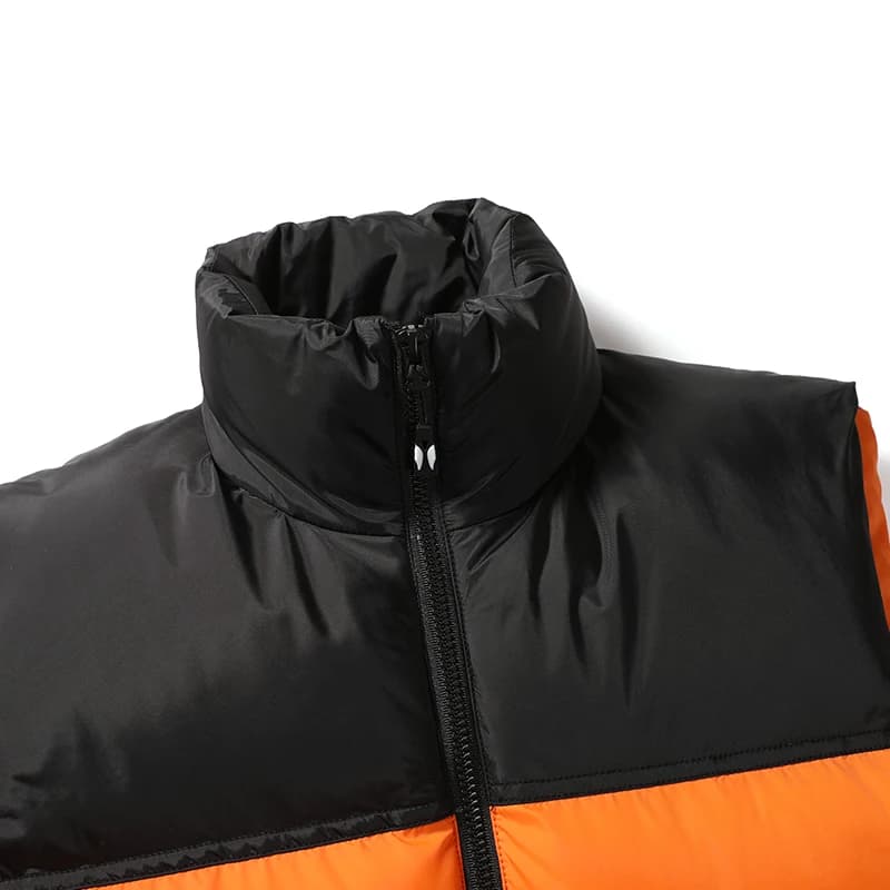 Gilet parka oversize col montant zip poches - Veste vent orange pêche automne hiver - Taille plus