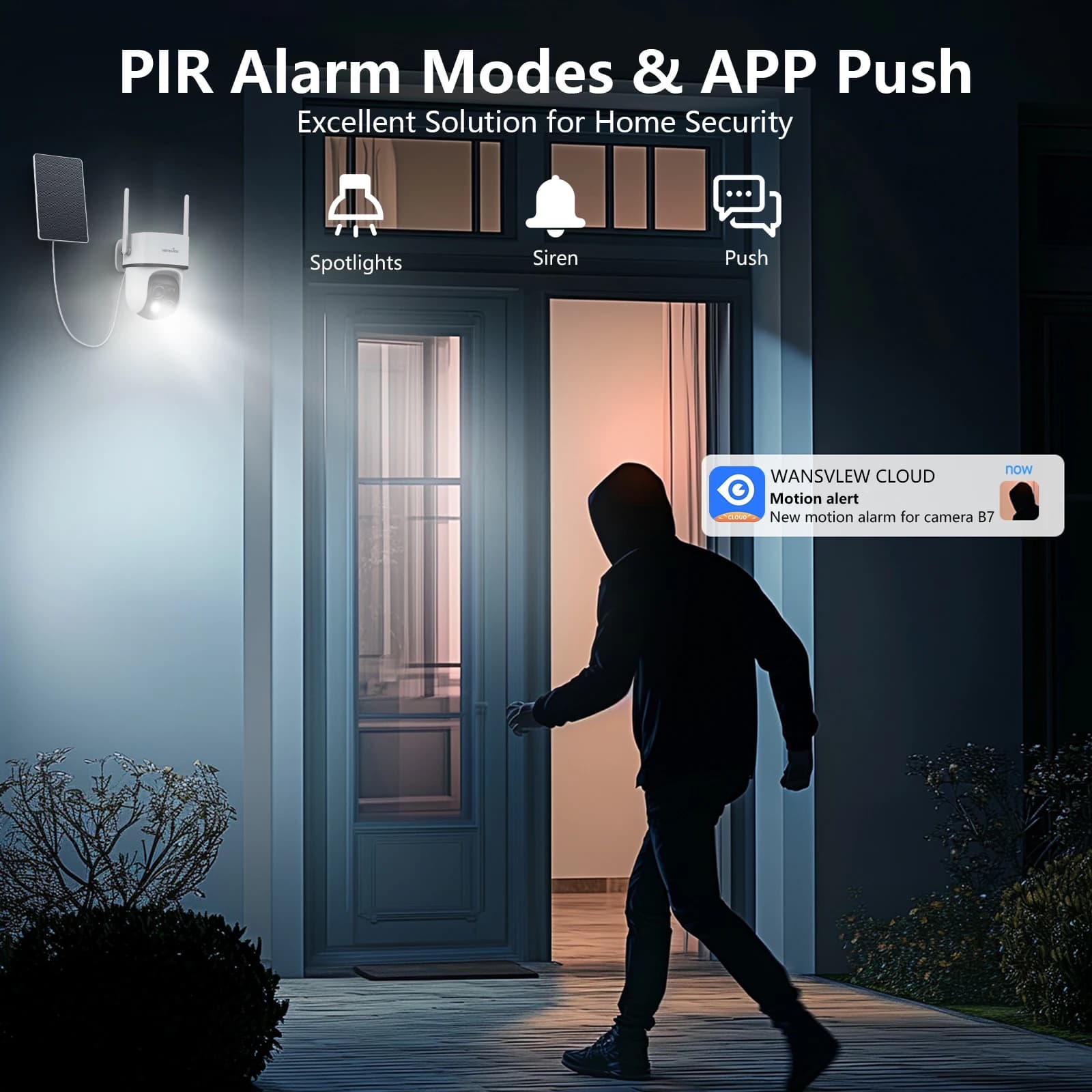 Caméra solaire 2K 3MP WiFi détection PIR - Surveillance sécurité maison pêche énergie autonome