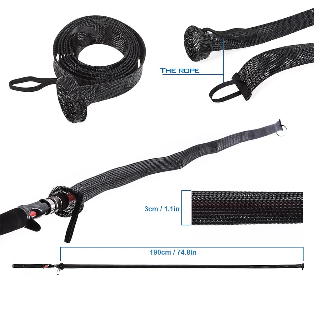 Étui de protection pour canne à pêche 190cm - Manchon couvre-canne spinning durable pour pêche en mer