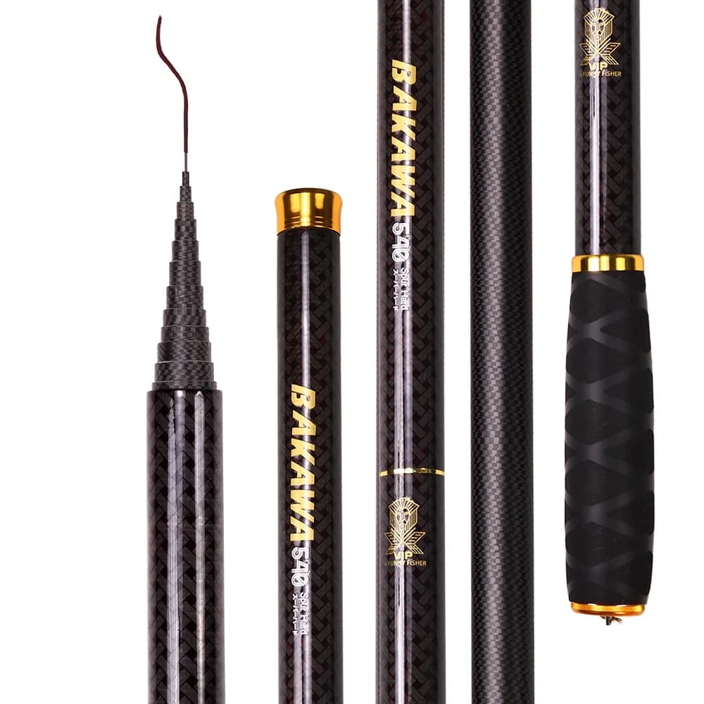 Canne carbone ultra-légère BAKAWA 1.8-7.2m portable pour rivière - Adultes et enfants
