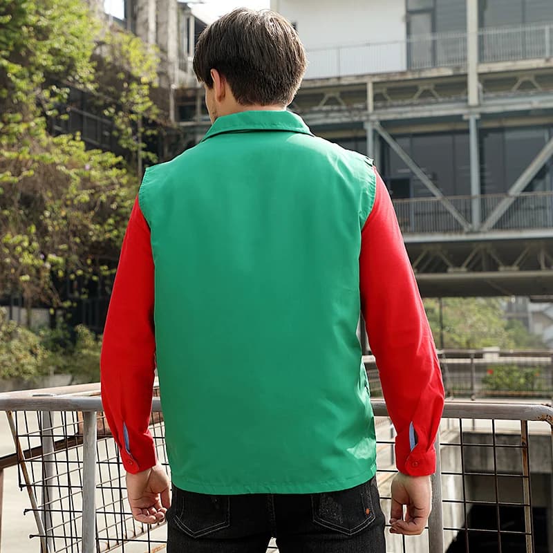 Gilet pêche polyester 100% personnalisable zip - Veste cargo montagne bénévole homme - Uniforme groupe respirant