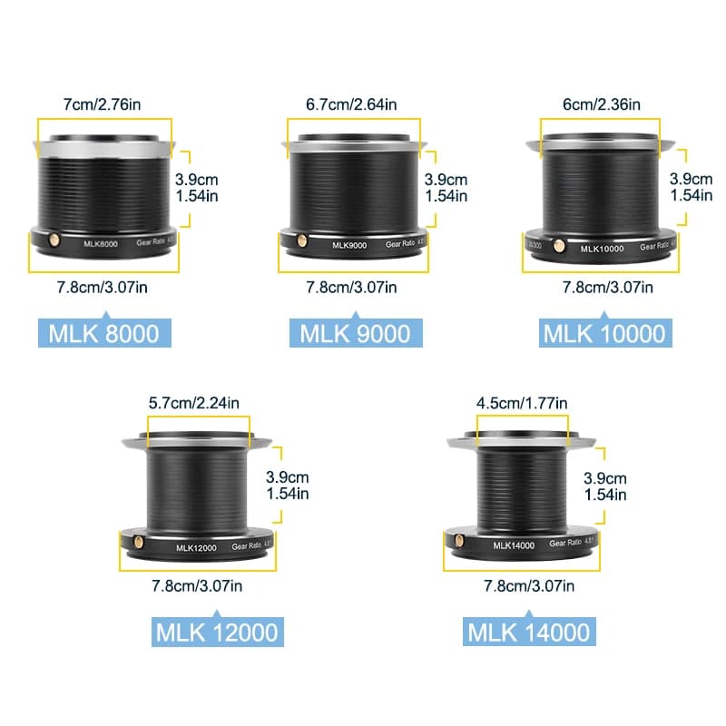 Moulinet spinning 8000-14000 drag 20kg anti-corrosion pour pêche mer gros poissons