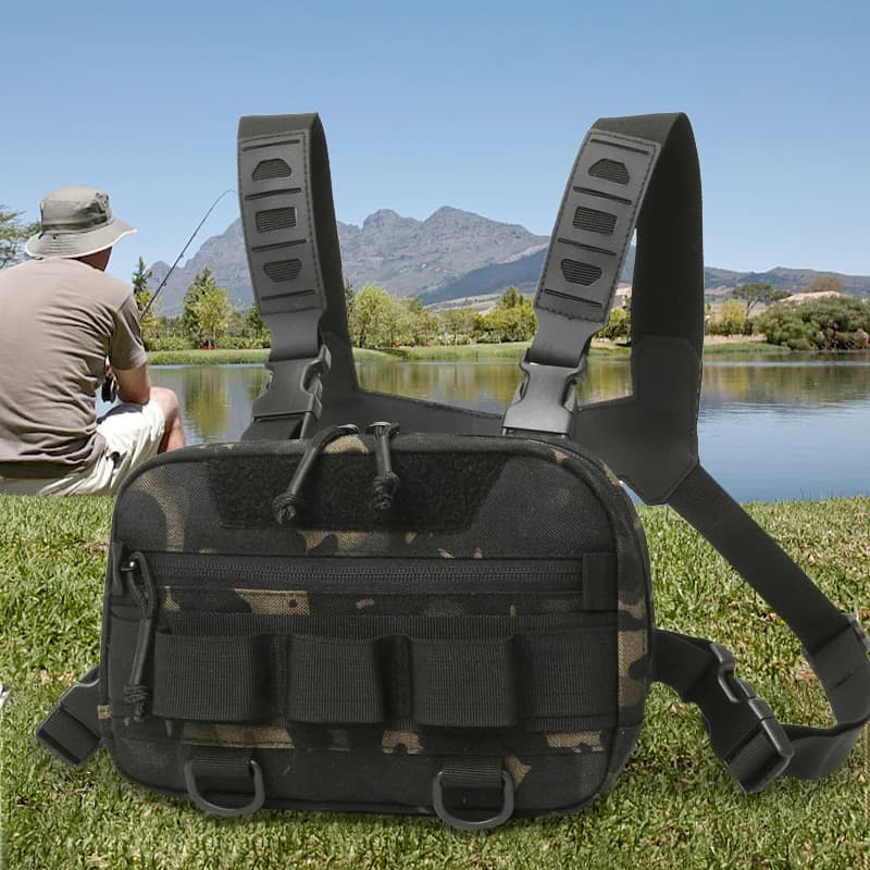 Sac poitrine étanche homme pour pêche et outdoor - Sac à dos tactique pour randonnée, vélo et camping