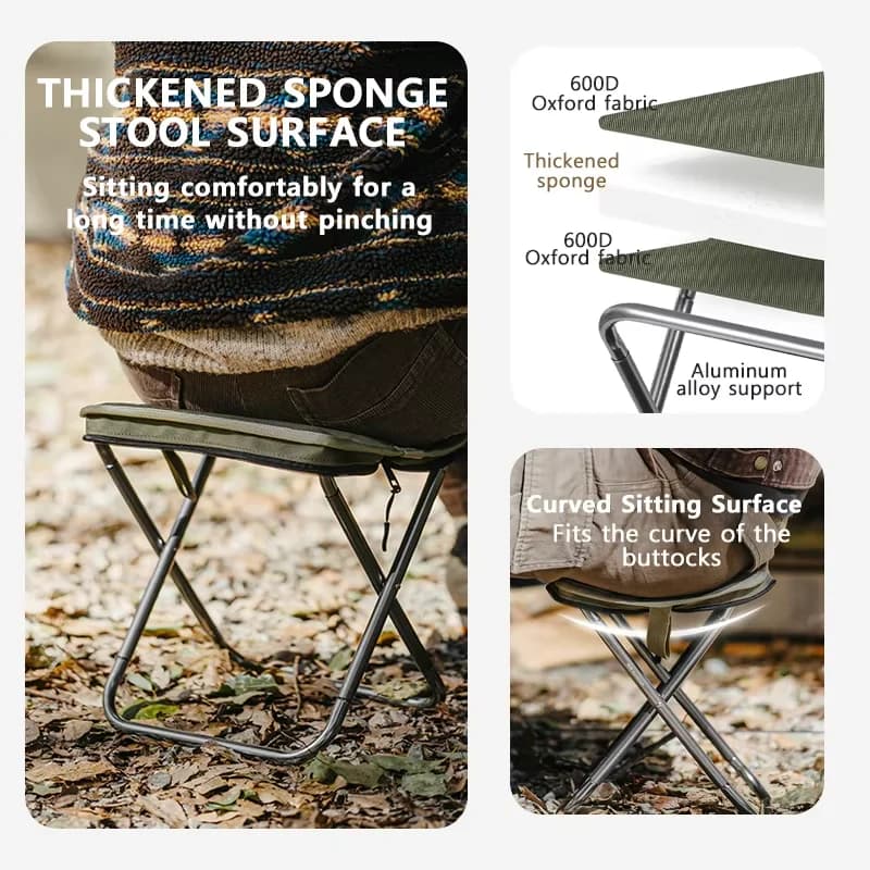 Tabouret aluminium pliant pêche Naturehike - Siège compact léger pour randonnée et pêche