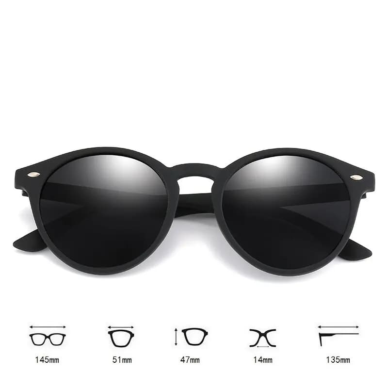 Lunettes de soleil polarisées rondes vintage - UV400 pour conduite et pêche confortable
