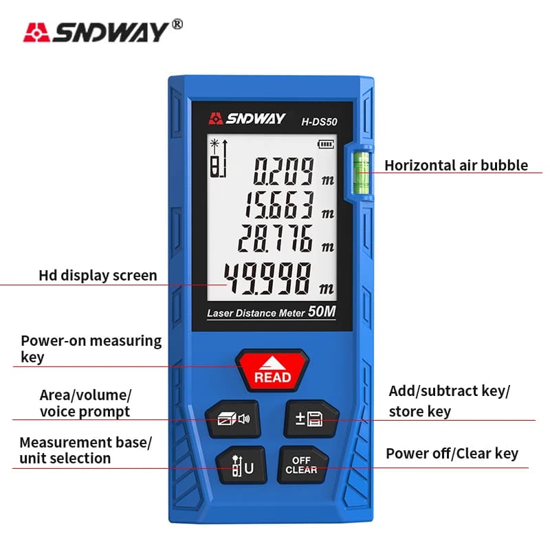Télémètre laser SNDWAY 50/70/100m numérique - Outil de mesure précis pour pêche en eau douce et mer