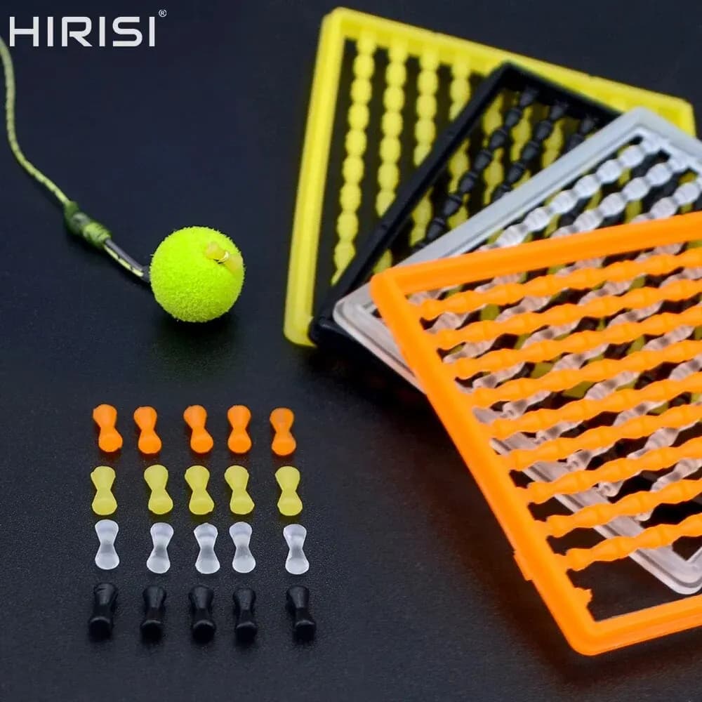 5 stops à boilies Hirisi pour montages carpistes avec cheveu et montage Dumbell - accessoires AH162