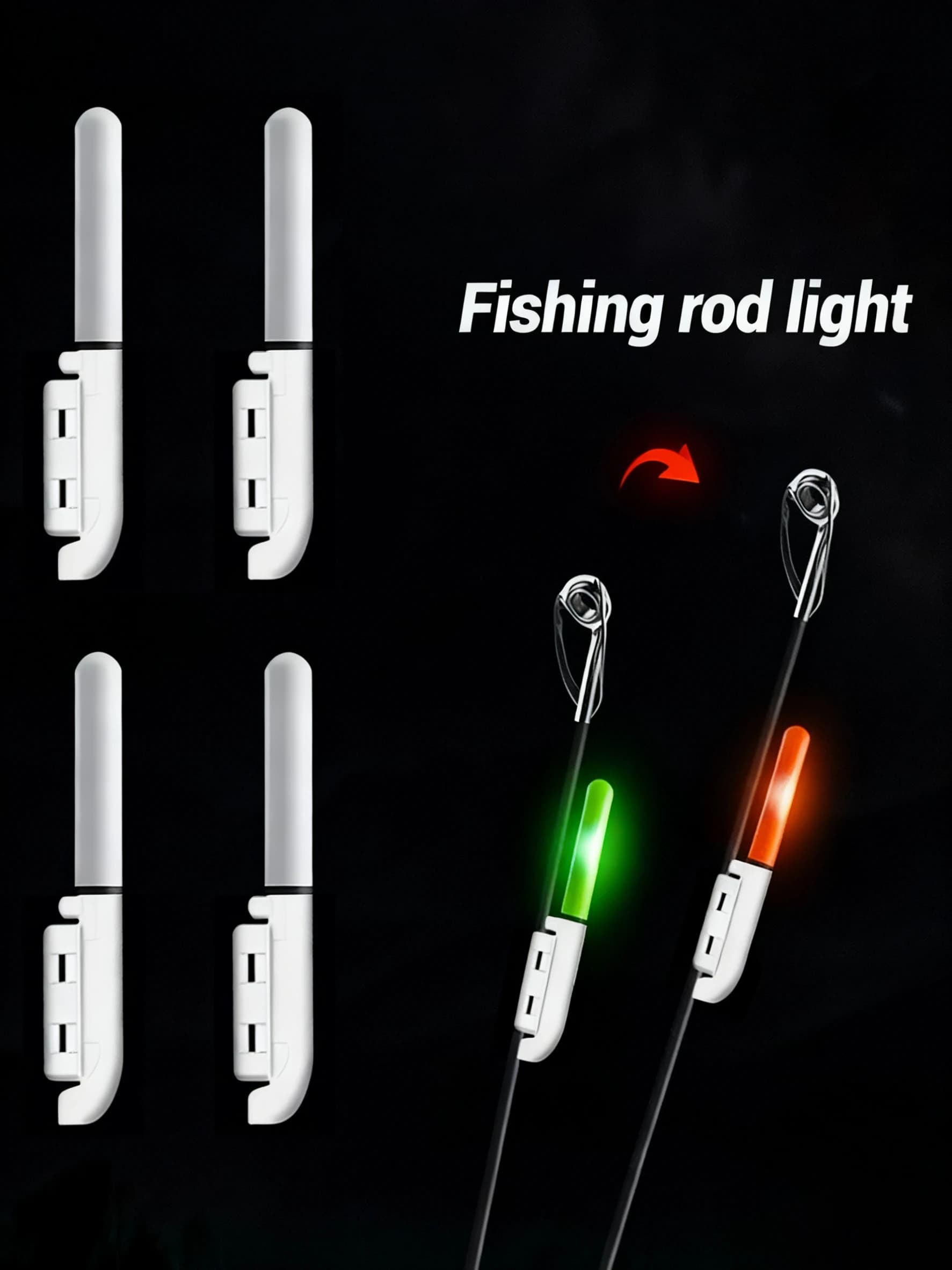 Indicateurs nuit 6 pièces changement couleur - lumière extrémité canne alerte touche pêche nocturne