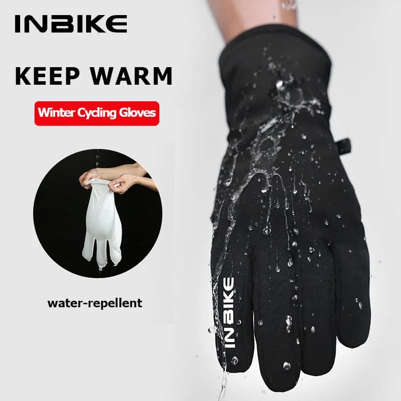 Gants INBIKE hiver hommes femmes 3M Thinsulate résistants au froid tactiles imperméables coupe-vent moto