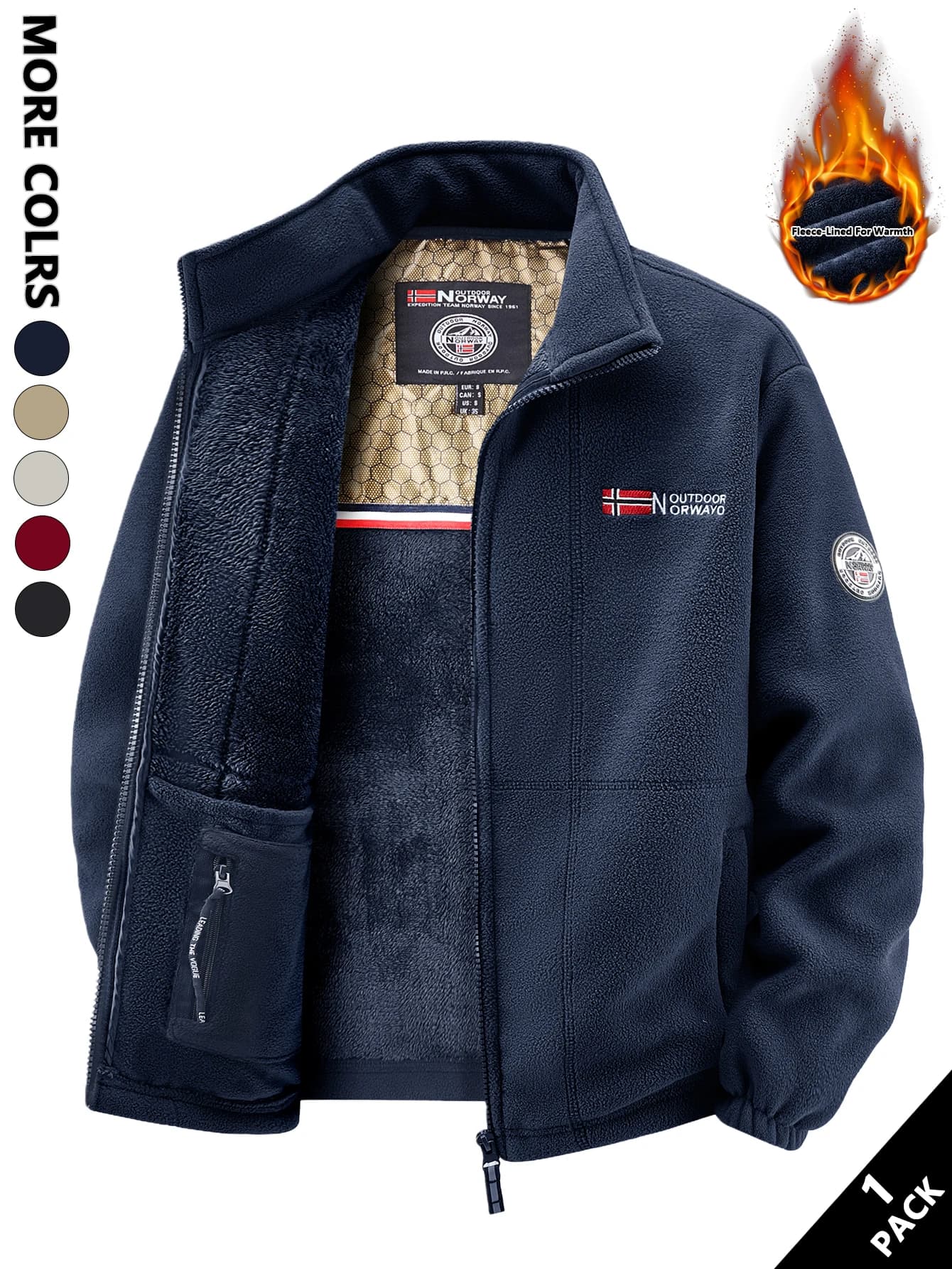 Veste polaire homme douce et chaude - Veste coupe-vent quotidienne - Veste polyvalente automne hiver