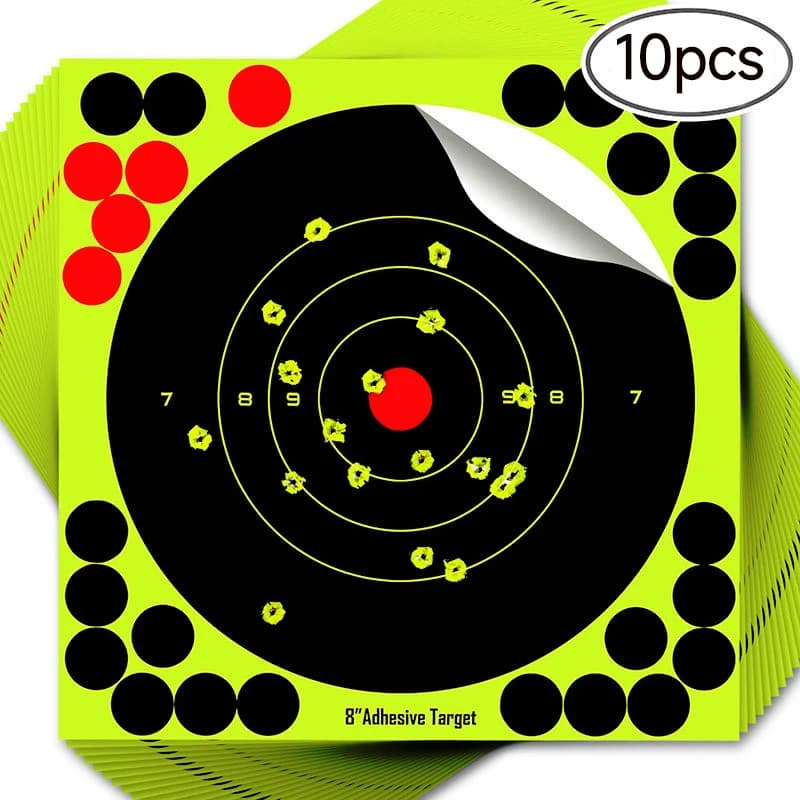 10 autocollants cibles réactives 20cm adhésives pour entraînement tir pêche - Précision