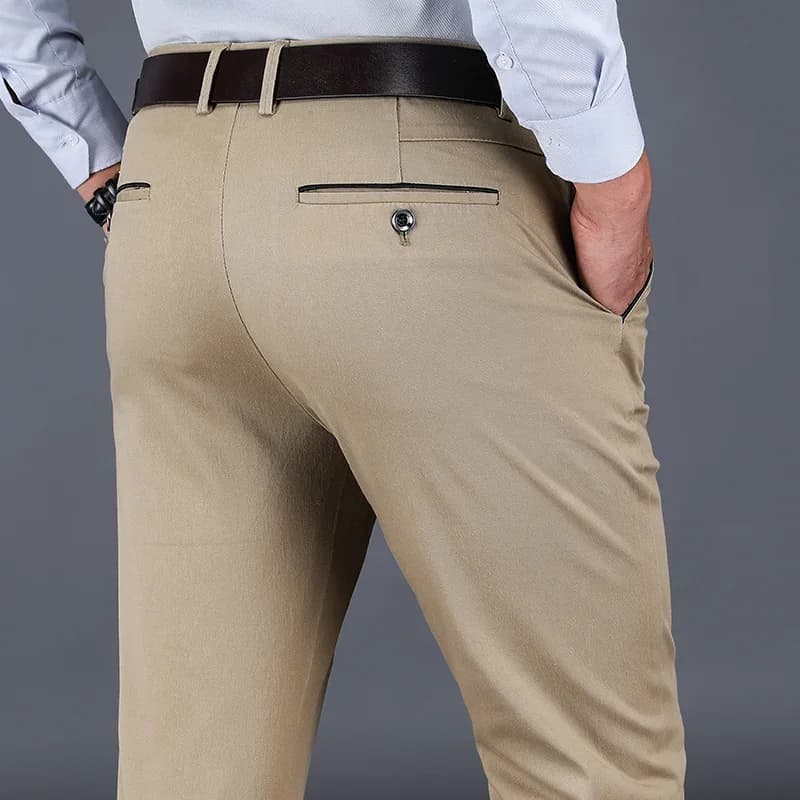 Pantalon droit décontracté 98% coton - Style classique 2024 pour pêche loisir confortable