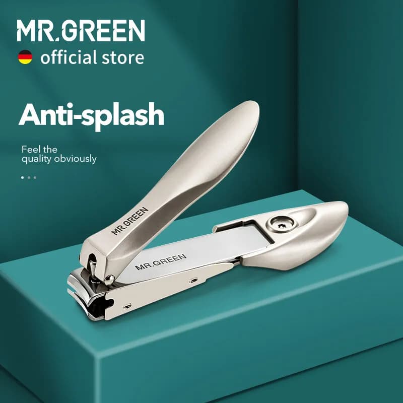Coupe-ongles anti-projections MR.GREEN - Design bionique en acier inoxydable pour manucure précise