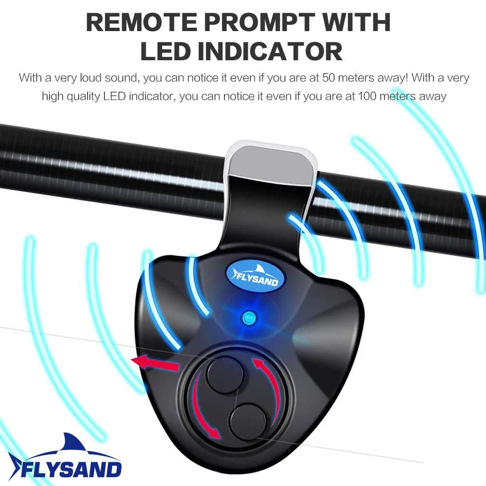 Détecteur de touche LED portable FLYSAND - alarme sonore puissante pour pêche carpe nomade