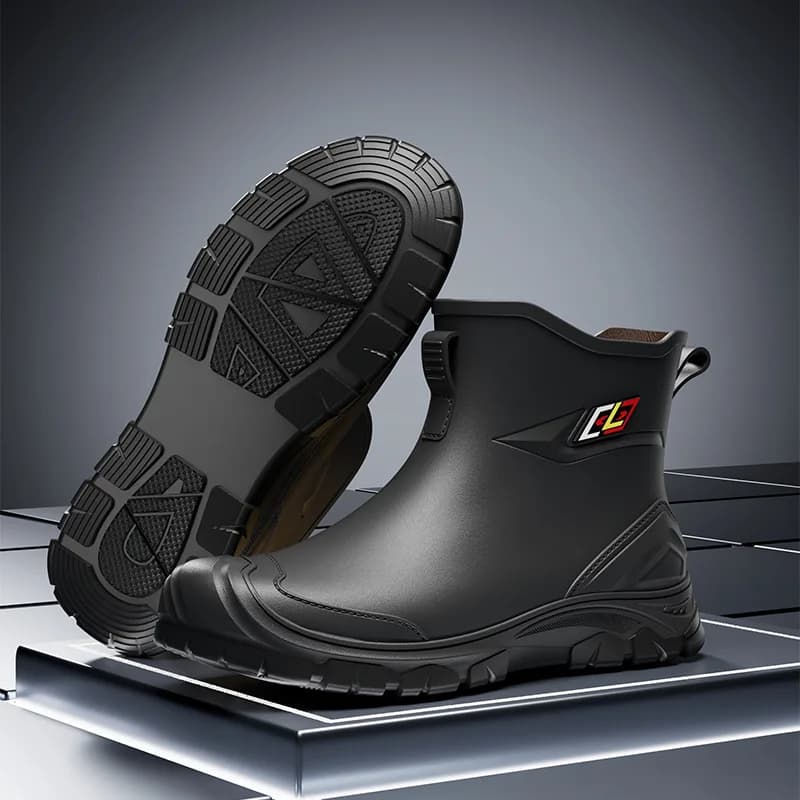 Bottes courtes de chantier imperméables antidérapantes pour hommes pêche construction travaux extérieurs résistantes