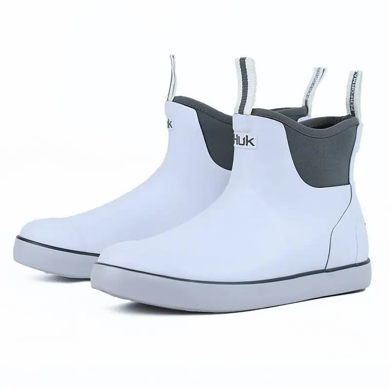Bottes pêche camouflage femme légères cheville - Chaussures pluie homme vertes PVC baskets imperméables casual