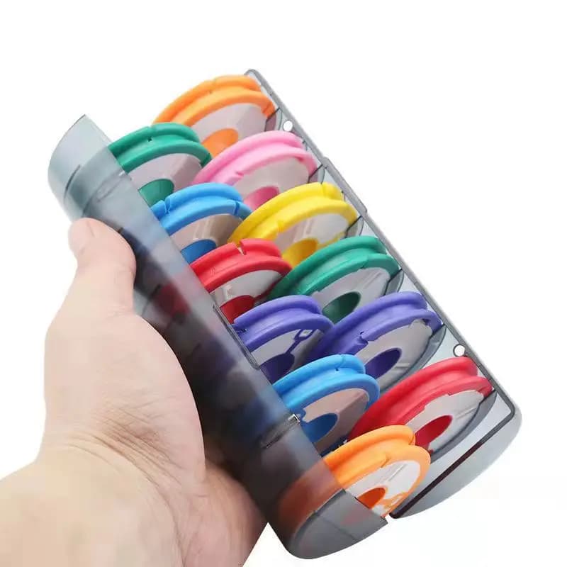 Boîte rangement ligne pêche arc-en-ciel - Bobine silicone 6-10 broches qualité professionnelle