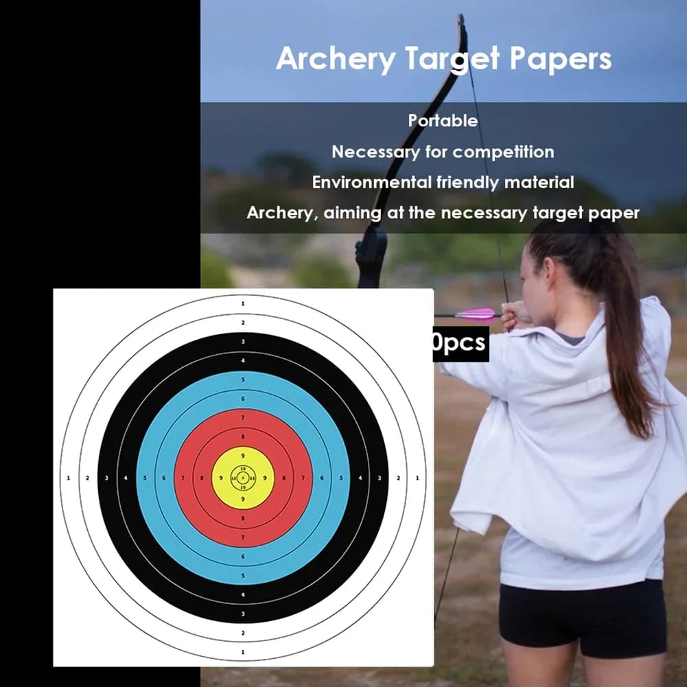 10 cibles papier professionnelles tir à l'arc pêche traditionnelle accessoires précision entraînement