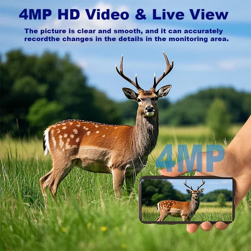 Caméra trail 2K ultra HD infrarouge 4G solaire - Surveillance animalière extérieure étanche et connectée