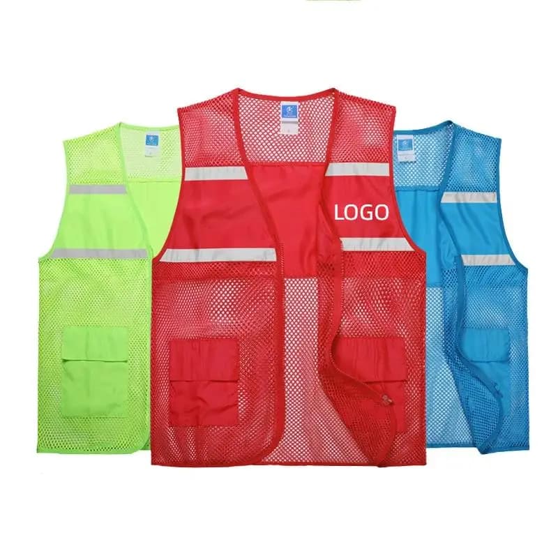 Veste de sécurité pour la pêche sans manches respirante avec filet et logo personnalisable