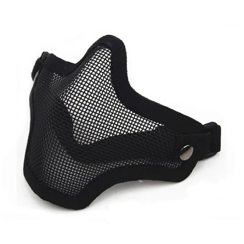 Masque facial métal mesh protection paintball airsoft pêche chasse demi-visage camouflage