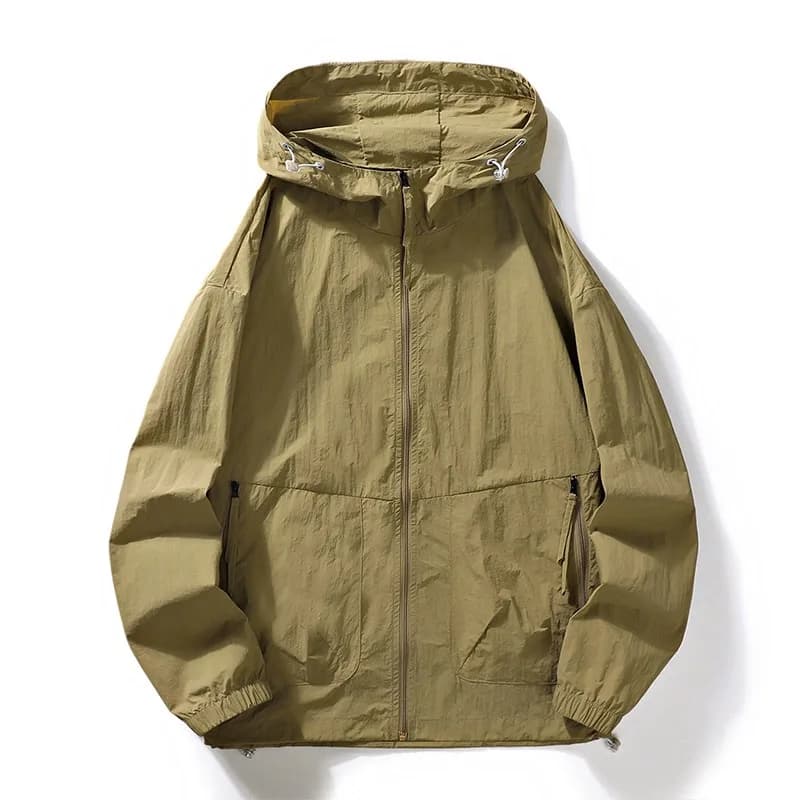 Veste pêche homme grande taille été capuche fine imperméable protection sol vêtement séchage rapide coupe-vent